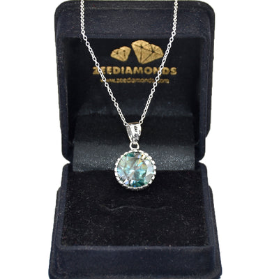 4.50 Ct Deep Blue Diamond Solitaire Pendant, 100% Certified - ZeeDiamonds