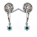 Gorgeous 3.50 Ct AAA Certified Blue Diamond Dangler Earring in Prong Setting ! - ZeeDiamonds