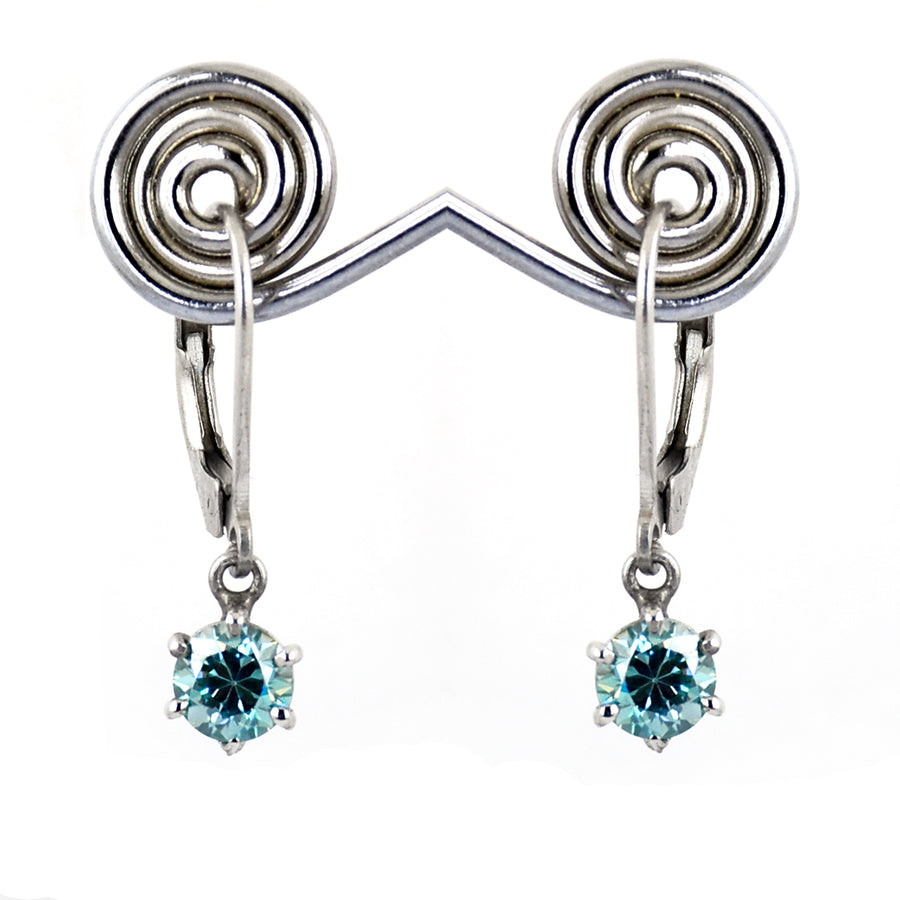 Gorgeous 3.50 Ct AAA Certified Blue Diamond Dangler Earring in Prong Setting ! - ZeeDiamonds