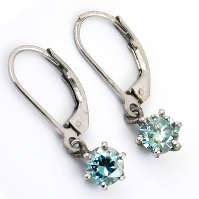 Gorgeous 3.50 Ct AAA Certified Blue Diamond Dangler Earring in Prong Setting ! - ZeeDiamonds