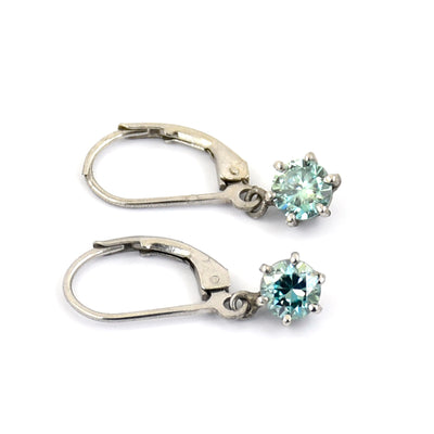 Gorgeous 3.50 Ct AAA Certified Blue Diamond Dangler Earring in Prong Setting ! - ZeeDiamonds