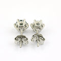 2 Ct Blue Diamond Solitaire Studs in 6 Prong Setting - ZeeDiamonds