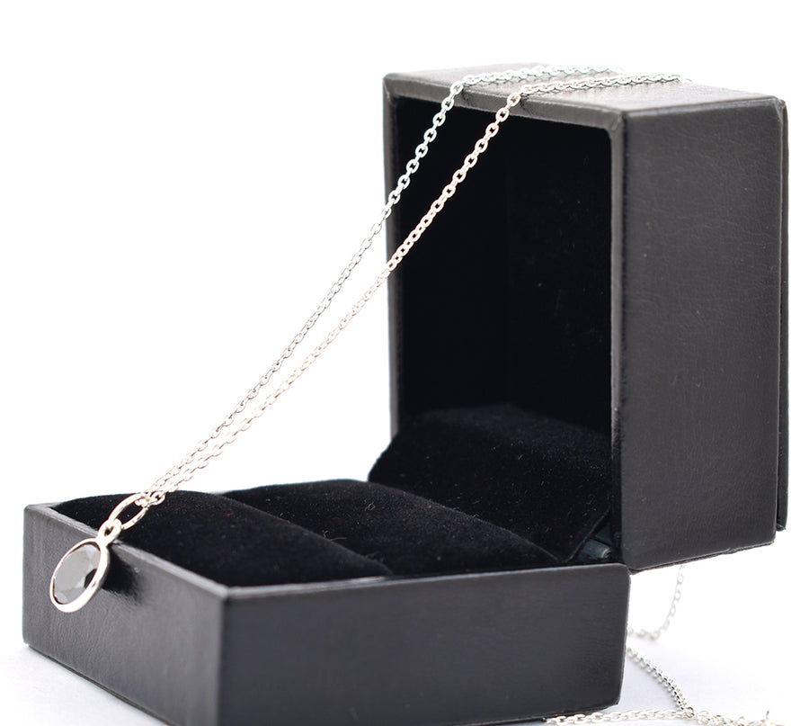 1.49 Ct AAA Certified Black Diamond Pendant Chain Necklace, Elegant Jewelry - ZeeDiamonds