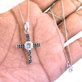 Certified Off-White Diamond Cross Pendant with Black Diamonds. - ZeeDiamonds