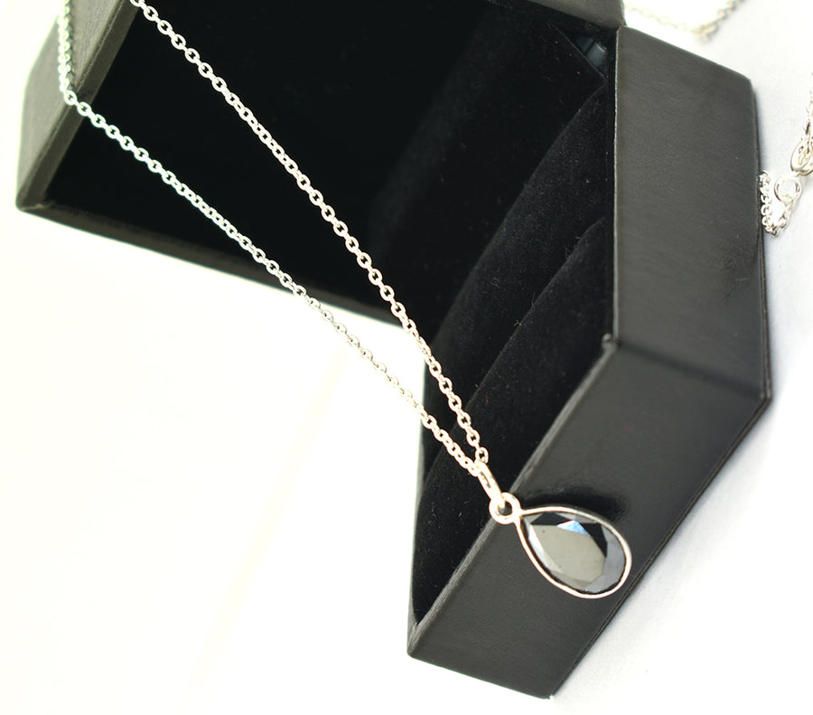 2.75 Ct AAA Certified Black Diamond Pendant Chain Necklace,Gift For Her,Necklace - ZeeDiamonds