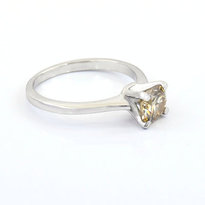 0.60 Ct Earth Mined Champagne Diamond Solitaire Engagement Ring - ZeeDiamonds