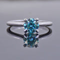 0.85 Ct AAA Certified Blue Diamond Solitaire Ring, Great Sparkle - ZeeDiamonds