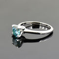 0.85 Ct AAA Certified Blue Diamond Solitaire Ring, Great Sparkle - ZeeDiamonds