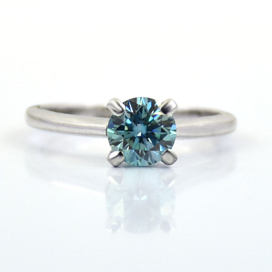0.85 Ct AAA Certified Blue Diamond Solitaire Ring, Great Sparkle - ZeeDiamonds
