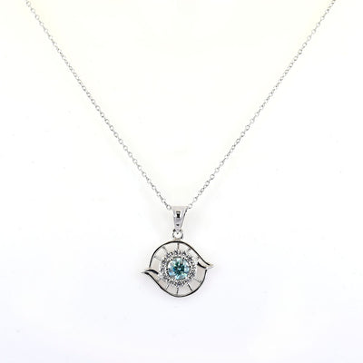 0.70 AAA Certified Blue Diamond Designer Pendant with Diamond Accents - ZeeDiamonds