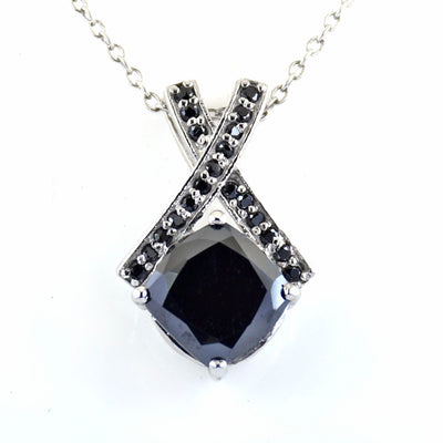 3.30 Ct Black Diamond Designer Pendant, Great Shine & Luster - ZeeDiamonds