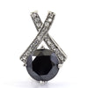 3.15 Ct, Black Diamond Accents Pendant, Earth Mined-Certified Diamond - ZeeDiamonds