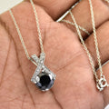 3.15 Ct, Black Diamond Accents Pendant, Earth Mined-Certified Diamond - ZeeDiamonds