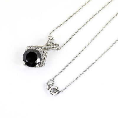 3.15 Ct, Black Diamond Accents Pendant, Earth Mined-Certified Diamond - ZeeDiamonds