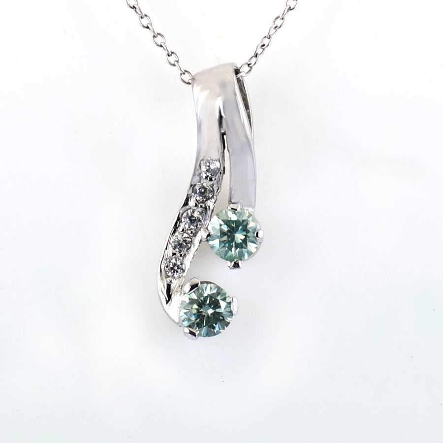 1.80 Ct, Certified Blue Diamond Beautiful Accents Pendant.Great Shine & Luster! - ZeeDiamonds