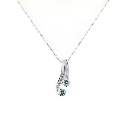 1.80 Ct, Certified Blue Diamond Beautiful Accents Pendant.Great Shine & Luster! - ZeeDiamonds