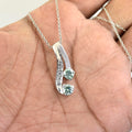 1.80 Ct, Certified Blue Diamond Beautiful Accents Pendant.Great Shine & Luster! - ZeeDiamonds