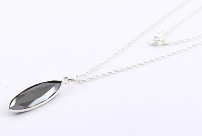 Copy of 3.2 Ct Certified Black Diamond Pendant Chain Necklace, Delicate Silver Necklace - ZeeDiamonds