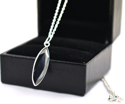Copy of 3.2 Ct Certified Black Diamond Pendant Chain Necklace, Delicate Silver Necklace - ZeeDiamonds