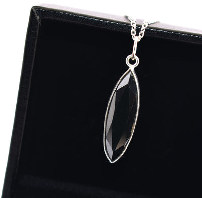Copy of 3.2 Ct Certified Black Diamond Pendant Chain Necklace, Delicate Silver Necklace - ZeeDiamonds