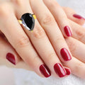 3 Ct Pear Cut Black Diamond Beautiful Ring For Women - ZeeDiamonds