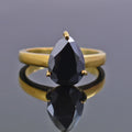 3 Ct Pear Cut Black Diamond Beautiful Ring For Women - ZeeDiamonds