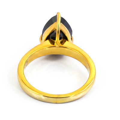 3 Ct Pear Cut Black Diamond Beautiful Ring For Women - ZeeDiamonds