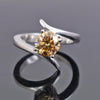 1.35 Ct AAA Quality Champagne Diamond Solitaire Twisted Ring - ZeeDiamonds