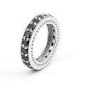 0.40 Cts Black Diamond Band Ring in 925 Sterling Silver - ZeeDiamonds