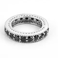 0.40 Cts Black Diamond Band Ring in 925 Sterling Silver - ZeeDiamonds