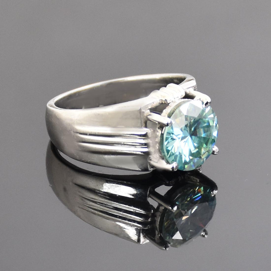 3.45 Ct AAA Certified Blue Diamond Solitaire Ring in Prong Setting - ZeeDiamonds