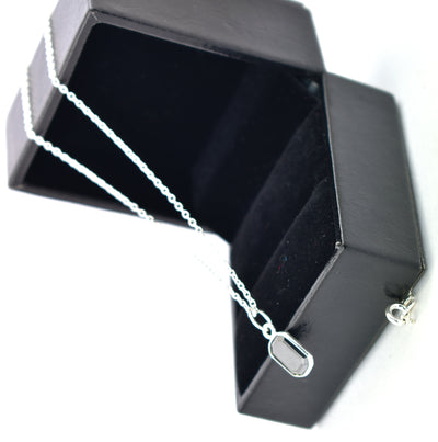 1.95 Ct Certified Black Diamond Pendant Chain Necklace, Delicate Silver Necklace - ZeeDiamonds