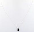 1.95 Ct Certified Black Diamond Pendant Chain Necklace, Delicate Silver Necklace - ZeeDiamonds