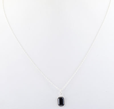 1.95 Ct Certified Black Diamond Pendant Chain Necklace, Delicate Silver Necklace - ZeeDiamonds