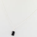 1.95 Ct Certified Black Diamond Pendant Chain Necklace, Delicate Silver Necklace - ZeeDiamonds