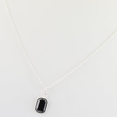 1.95 Ct Certified Black Diamond Pendant Chain Necklace, Delicate Silver Necklace - ZeeDiamonds