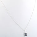 1.95 Ct Certified Black Diamond Pendant Chain Necklace, Delicate Silver Necklace - ZeeDiamonds