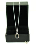 1.95 Ct Certified Black Diamond Pendant Chain Necklace, Delicate Silver Necklace - ZeeDiamonds