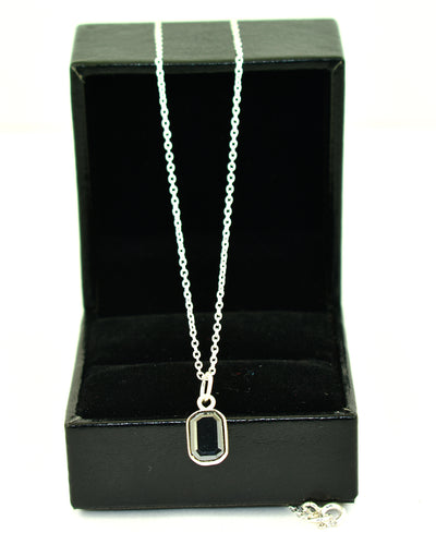 1.95 Ct Certified Black Diamond Pendant Chain Necklace, Delicate Silver Necklace - ZeeDiamonds