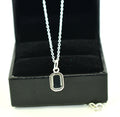 1.95 Ct Certified Black Diamond Pendant Chain Necklace, Delicate Silver Necklace - ZeeDiamonds