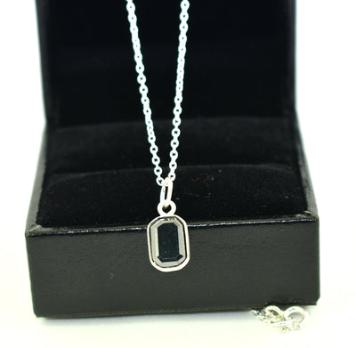 1.95 Ct Certified Black Diamond Pendant Chain Necklace, Delicate Silver Necklace - ZeeDiamonds