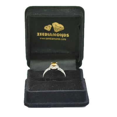 0.45 Ct Certified Designer Champagne Diamond Ring with Diamond Accents - ZeeDiamonds