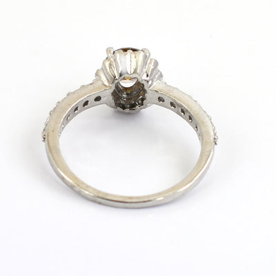 0.45 Ct Certified Designer Champagne Diamond Ring with Diamond Accents - ZeeDiamonds