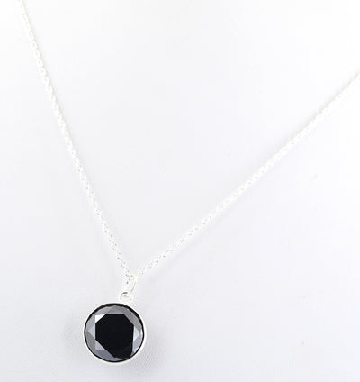 7.2 Ct AAA Certified Black Diamond Pendant Chain Necklace, Anniversary Gift - ZeeDiamonds