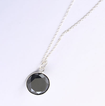 7.2 Ct AAA Certified Black Diamond Pendant Chain Necklace, Anniversary Gift - ZeeDiamonds