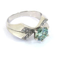 2 Ct Blue Diamond Ring With White Diamond Accents - ZeeDiamonds