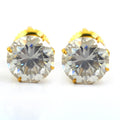 1 Ct AAA Certified Off-White Diamond Solitaire Studs, Great Sparkle - ZeeDiamonds