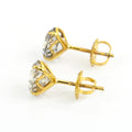 1 Ct AAA Certified Off-White Diamond Solitaire Studs, Great Sparkle - ZeeDiamonds