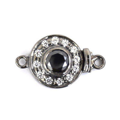 0.60 Ct Black Diamond with White Diamonds Accents Designer Clasp. - ZeeDiamonds