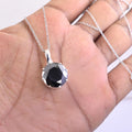 10 Ct, Huge & Rare Black Diamond Solitaire Pendant, Earth Mined-Certified Diamond - ZeeDiamonds